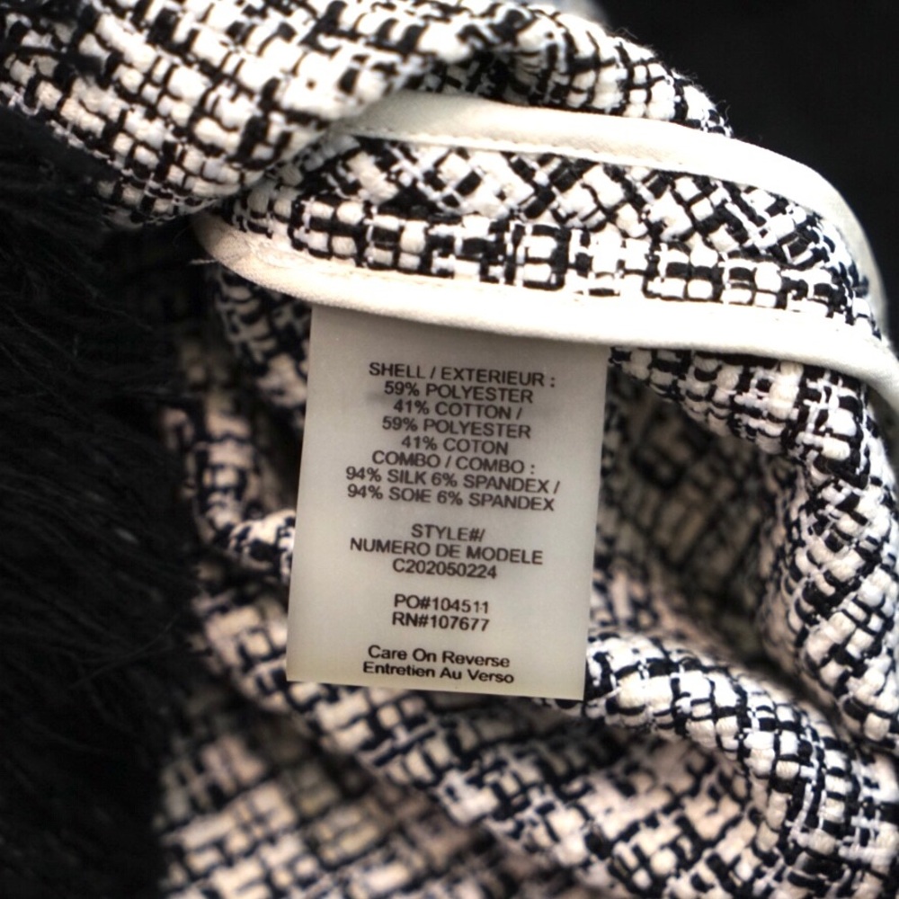 Alice + Olivia Tweed Monochrome Top - Picture 6 of 6